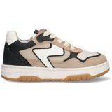 Braqeez leren sneakers beige/zwart