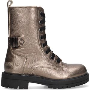 Braqeez - Leah Leap - Leren Veterboots - Brons - Enkellaarsjes