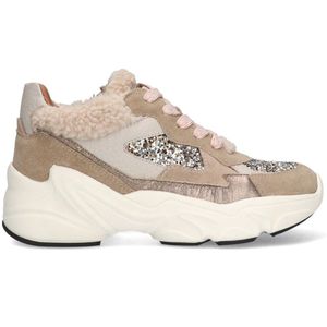 Braqeez - Fenna Foam - Sneaker - Suède - Chunky Hak - Rits- en Vetersluiting