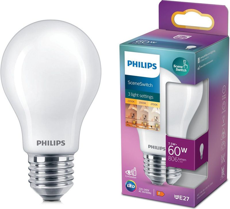 Philips - Verlichtingsmiddel - Ledlamp - E27 - 7,5 W - 806 lm - F