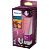 Philips LED-lamp Edison - Extra Warmwit licht - E27 - 25 W - Roze - Dimbaar - Energiezuinig - Filamentlamp