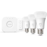 Philips Hue - Starterkit - Warmwit Licht - 3 Lampen - E27 - 1100lm - 1 Dimmer Switch