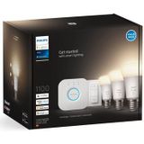 Philips Hue - Starterkit - Warmwit Licht - 3 Lampen - E27 - 1100lm - 1 Dimmer Switch