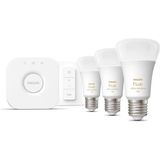 Philips Hue Starterkit - Slimme Verlichting - 3 Lampen - E27 - 1100lm - 1 Dimmer Switch
