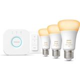 Philips Hue Starterkit - Slimme Verlichting - 3 Lampen - E27 - 1100lm - 1 Dimmer Switch