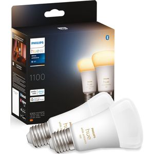 Philips Hue standaardlamp E27 Lichtbron - warm tot koelwit licht - 2-pack - 1100lm - Bluetooth