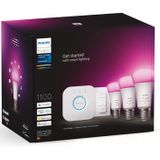 Philips Hue Starterkit - Wit en Gekleurd - 3 Lampen - E27 - 1100lm - 1 Dimmer Switch