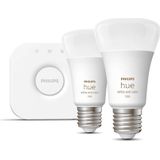 Philips - Hue Starterkit - Slimme Verlichting - Wit en Gekleurd Licht - 2 x 9W - E27 - 1100lm