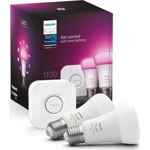 Philips Hue Starter Kit E27 | White en Color Ambiance | 2 lampen en 1 bridge