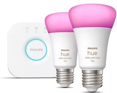 Philips - Hue Starterkit - Slimme Verlichting - Wit en Gekleurd Licht - 2 x 9W - E27 - 1100lm