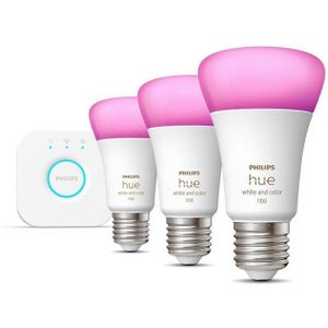Philips Hue starterkit - wit en gekleurd - 3 lampen - E27 - 1100lm