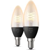 Philips Hue Filamentlamp White kaarslamp E14 Duo pack