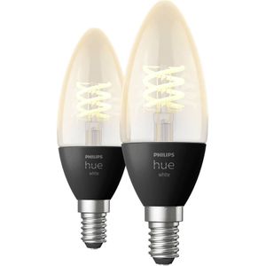 Philips Hue Filament Lichtbron E14 Kaarslamp - zachtwit licht - 2-pack - Bluetooth