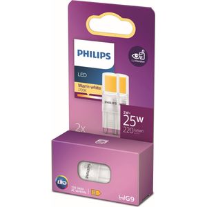 Philips energiezuinige LED Capsule Transparant - 25 W - G9 - warmwit licht - 2 stuks - Bespaar op energiekosten