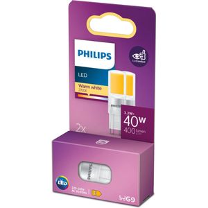 Philips energiezuinige LED Capsule Transparant - 40 W - G9 - warmwit licht - 2 stuks - Bespaar op energiekosten