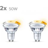 Philips LED lamp GU10 - 50W 355Lm -reflector sceneswitch 3standen - doos met 2 stuks
