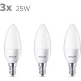 Lampen - Kaarsvormige LED Lampen - Mat - Warm Wit Licht - 3 Stuks