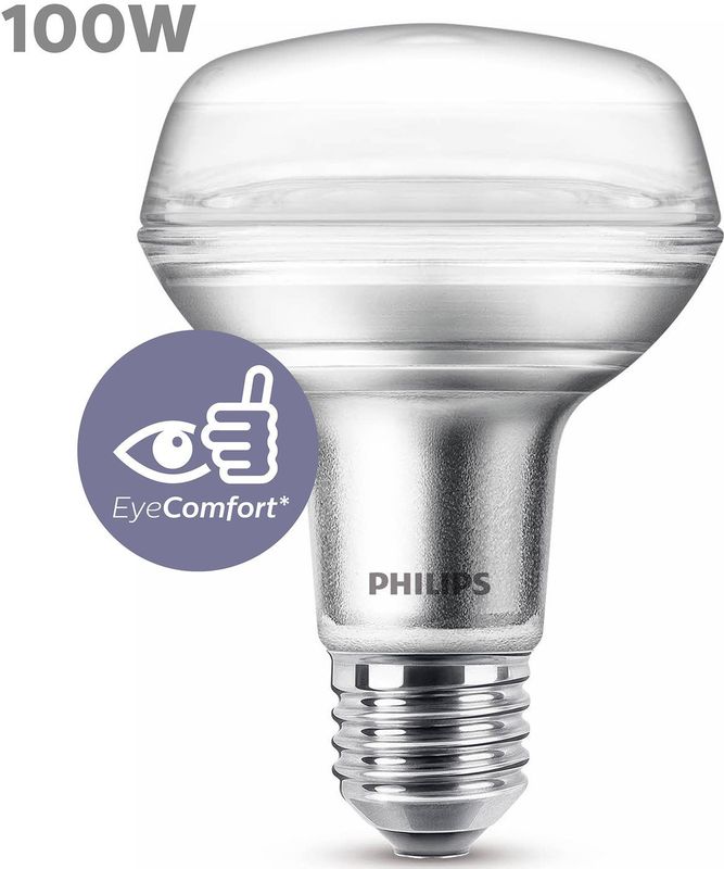 Philips - LED CLA 100W R80 E27 - Warmwit - 9W - 670lm