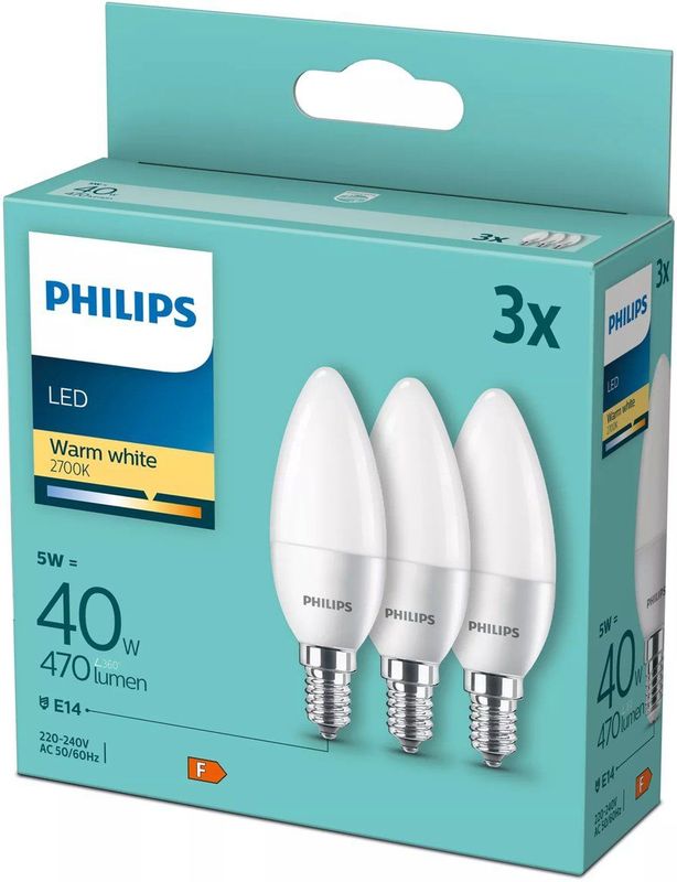 Philips 8719514313385 LED-lamp Warm wit 2700 K 4,9 W E14 F