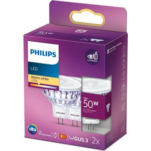 Philips GU5.3 LED spot | 2700K | 7W (50W) | 2 stuks