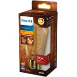 Philips Ledlamp, Edison, E27, 25 W, warmwit, amber, dimmer, glas