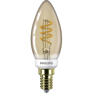 Philips LED kaarslamp - warmwit licht - E14 - 15 W - goud - dimbaar