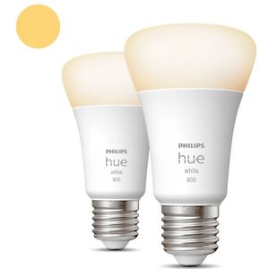 Philips Hue Slimme Lichtbron E27 Duopack - zachtwit licht - 9W - Bluetooth - 2 Stuks