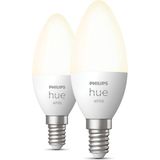 Philips Hue Kaarslamp Lichtbron E14 - zachtwit licht - 5,2W - Bluetooth - 2 Stuks