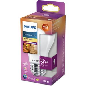 Philips E27 led-lamp peer WarmGlow mat dimbaar 5.9W (60W)