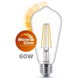 Philips - Led Classic 60W ST64 E27 - Dimbare Warmwitte LED - Helder Glas