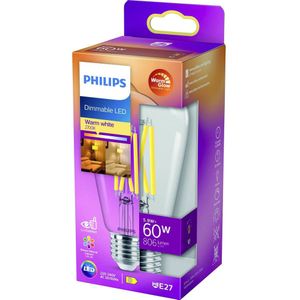 LED Edison Transparant 60W E27 Dimbaar Warm Wit Licht