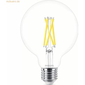Philips LED Globe Transparant - 60 W - E27 - Dimbaar warmwit licht