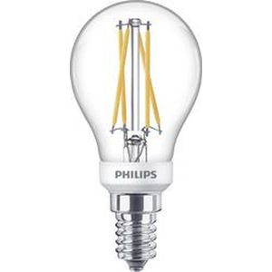 Philips LED-kogellamp - Warmwit licht - E14 - 25 W - Transparant - Dimbaar - Energiezuinig - Filament lamp