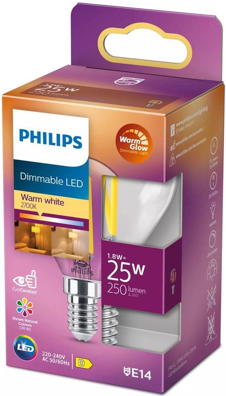 Philips Led Classic 25w P45 E14 Cl Wg Srt4 Verlichting