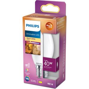 Philips LED lamp kaars mat E14 3.4W 2200K-2700K Dimbaar