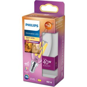 Philips - LED Kaarslamp - Helder - 3,4 W - E14