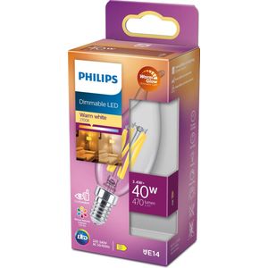 Philips Ledfilamentlamp Kaars E14 3,4w