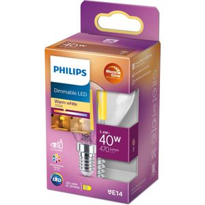 Philips - Led Cl P45 Cl Wgd - LED Kogel Helder - E14 - 40 Watt