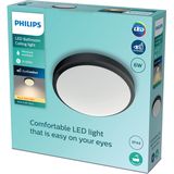 Philips Doris badkamer plafondlamp zwart klein 6 W