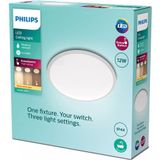 Philips Cavanal badkamer plafondlamp - wit - rond - klein -12 W