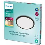 Philips - SuperSlim - Plafondlamp - Zwart - Rond - 15 W - SceneSwitch