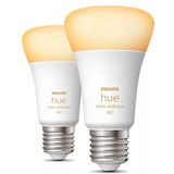 Philips Hue Slimme Lichtbron E27 Duopack - warm tot koelwit licht - 8,5W - Bluetooth - 2 Stuks