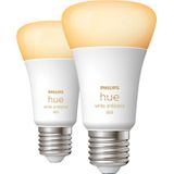 SET 2x Dimbare LED Lamp Philips Hue WHITE AMBIANCE E27/6W/230V 2200-6500K