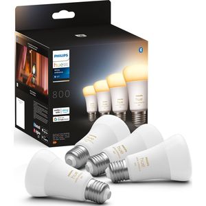 Philips Hue lampen - warm tot koelwit licht - E27 - 800 lumen - Bluetooth - 4 Stuks