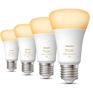 Philips Hue - White Ambiance - LED Lampen - E27 - 800 Lumen - 4 Stuks
