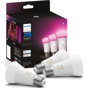 Philips Hue Slimme Ledlamp E27 6,5w Wit En Gekleurd Licht 3 Stuks | Slimme verlichting