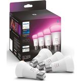 Philips Hue Lampen - Wit en Gekleurd Licht - LED - E27 - 6,5W - 806 Lumen - 4 Stuks
