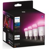 Philips - Hue Lampen - LED - Wit en Gekleurd Licht - E27 - 4 Stuks
