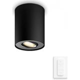 Philips Hue Pillar opbouwspot - warm tot koelwit licht - 1-spot - zwart - 1 dimmer switch