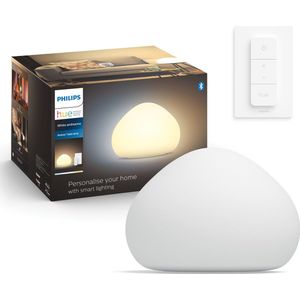 Philips Hue Wellner Tafellamp - warm tot koelwit licht - E27 - Wit - 8,5W - Bluetooth - incl. Dimmer Switch